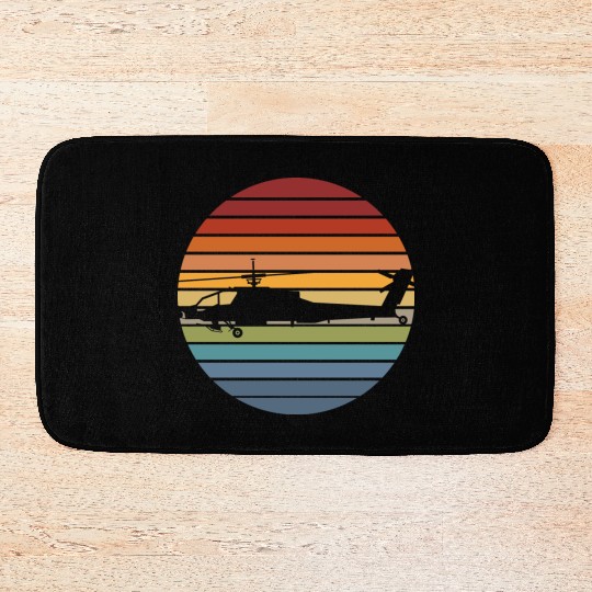 Black Hawk Helicopter Military Aviation Pilot For Bath Mats