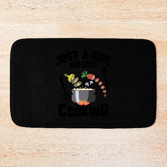 Just A Girl Who Loves Cooking Bath Mats