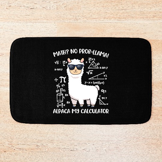 Math Llama Funny Teacher Gift Bath Mats