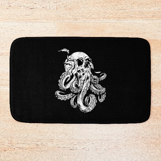 Octopus Skull Monster Kraken Cthulhu Skull for Men Bath Mats