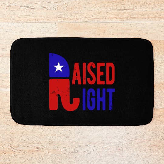 Raised Right Proud Republican Elephant Logo Usa Bath Mats