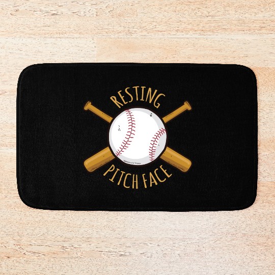 Game Day Baseball Resting Pitch Face Bath Mats