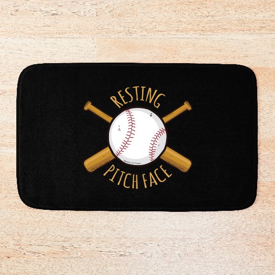 Game Day Baseball Resting Pitch Face Bath Mats