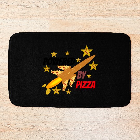 Pizza is my life, pizza, power and rocket. Sticker Bath Mats