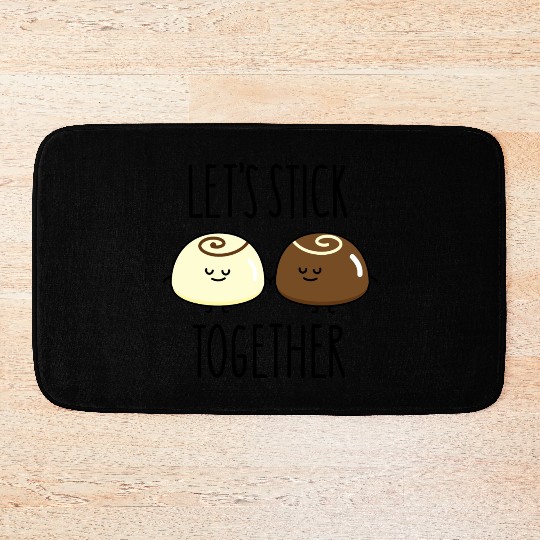 Chocolate pralines friends Bath Mats