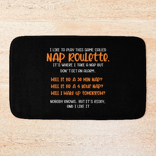 Nap Roulette Gamer or Sleepyhead Gift Bath Mats
