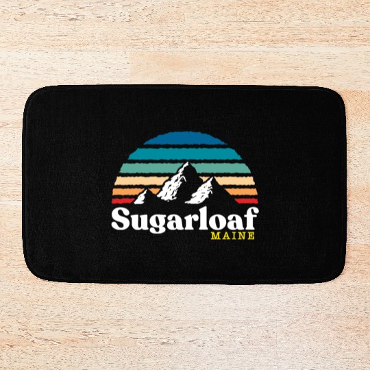 Sugarloaf Maine USA Ski Resort 1980s Retro Bath Mats