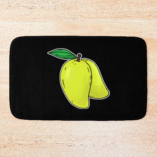 Mango hand drawn fruits summer Bath Mats