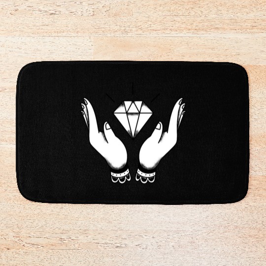 Diamond in hand jewelry luxury bling bling Bath Mats