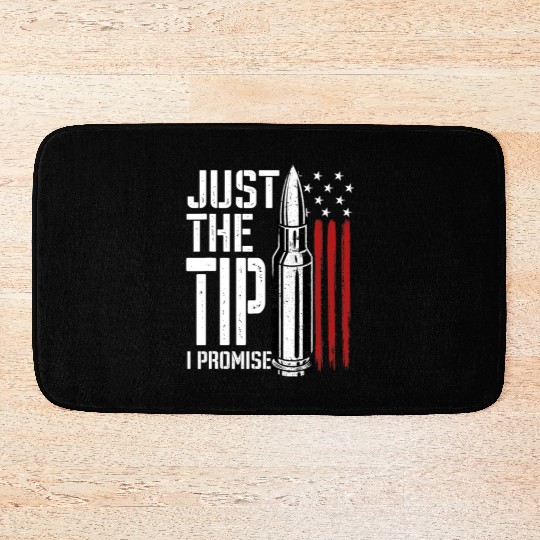 Just The Tip I Promise Bullet American Flag Bath Mats