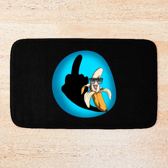 Dirty joke middle finger banana halloween shadow Bath Mats