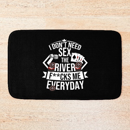 Poker Cards Funny River Bluff Fold Poker Player Bath Mats