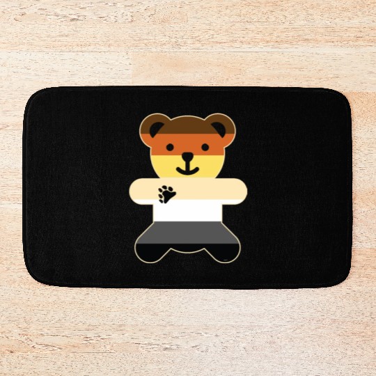 Bear Brotherhood Flag Bear Gay Pride graphic Bath Mats