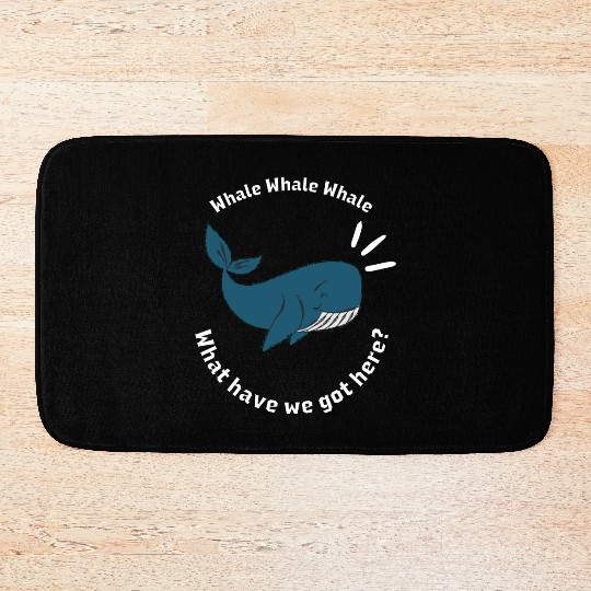 Whale funny whale Bath Mats