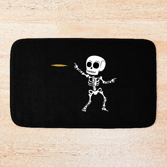 Skeleton Flying Disc Golf Halloween Frisbee Bath Mats