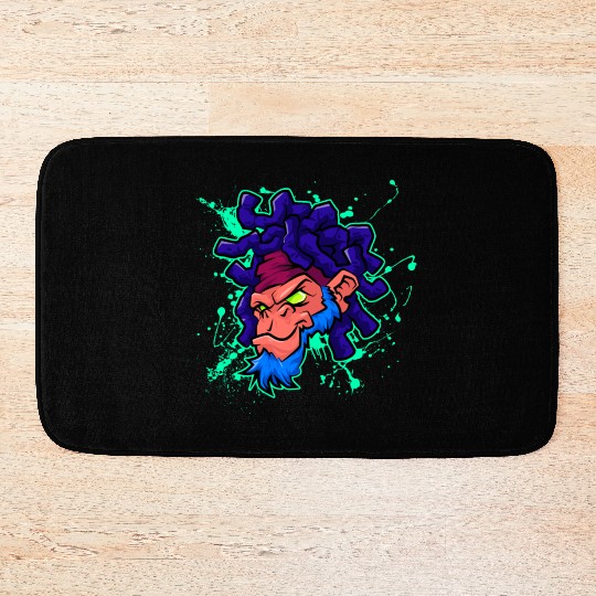 monkey gorilla face design Bath Mats