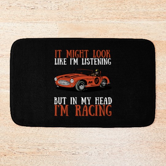 Racing Race Car Driver And Muscle Car Bath Mats