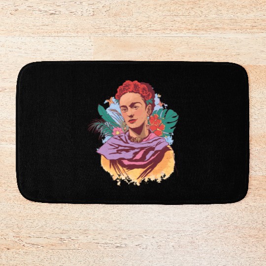 FRIDA KAHLO COLOR PORTRAIT Bath Mats