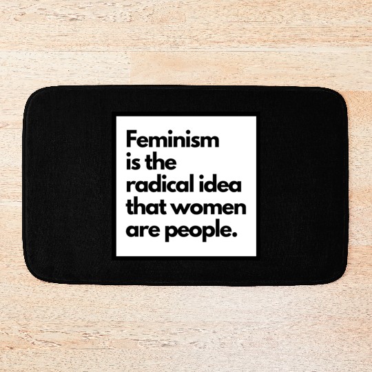 Feminism solid back sticker Bath Mats