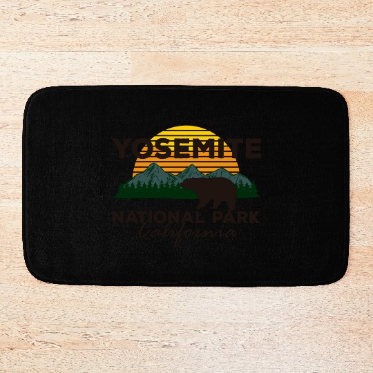 Yosemite National Park California Mountain Bear Bath Mats