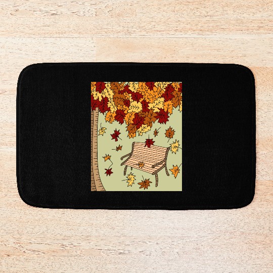 Autumn Colorful Leaves Nature Season Bath Mats