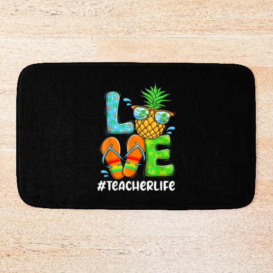 Summer Love Teacher life Love Pineapple Bath Mats