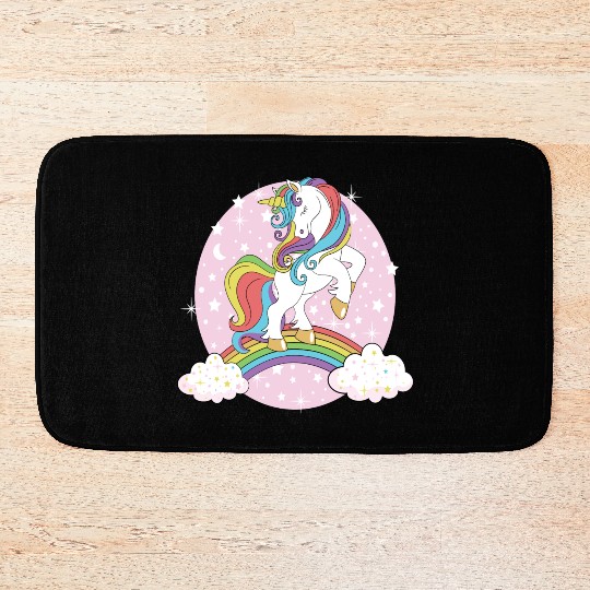 Unicorn rainbow Bath Mats