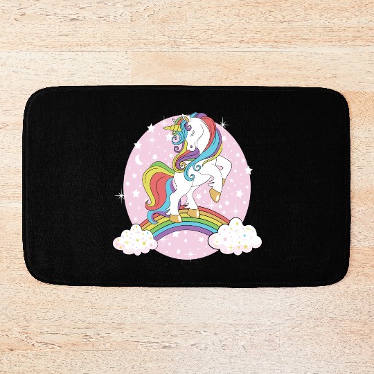 Unicorn rainbow Bath Mats