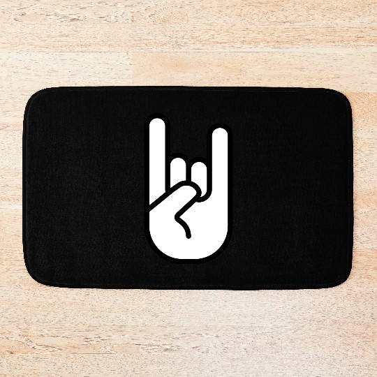 Heavy metal rock hand icon 02 Bath Mats