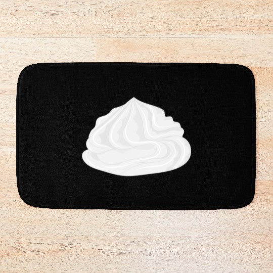 snow-white delicious whipped cream for garnish Bath Mats