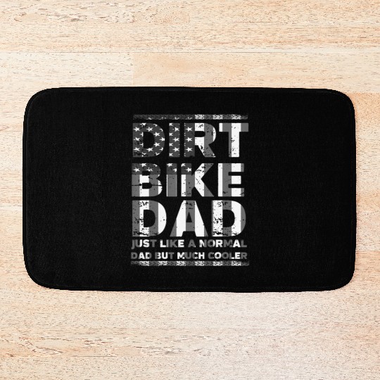 DIRT BIKE DAD Bike Motocross Enduro US Flag Bath Mats