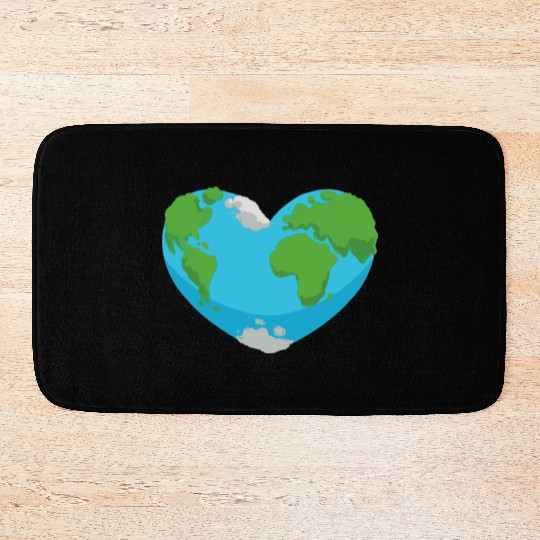Earth heart nature planet design Bath Mats