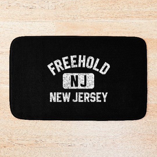 Freehold Nj New Jersey Gym Style Distressed WhiteG Bath Mats
