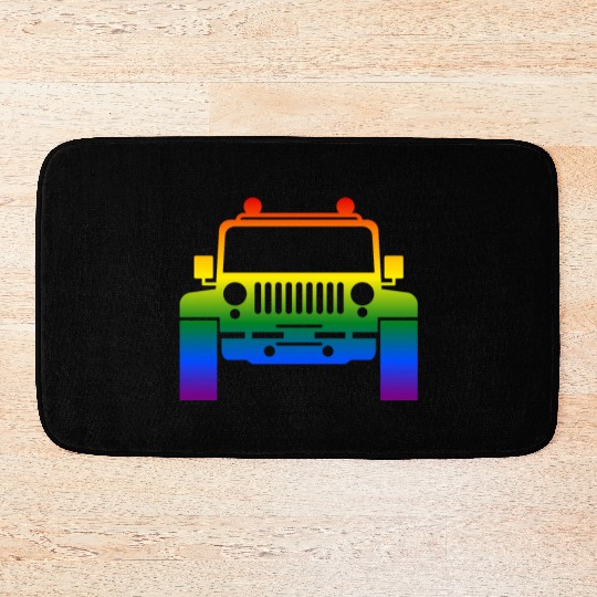 Rainbow Pride Jeeps LGBT Bath Mats