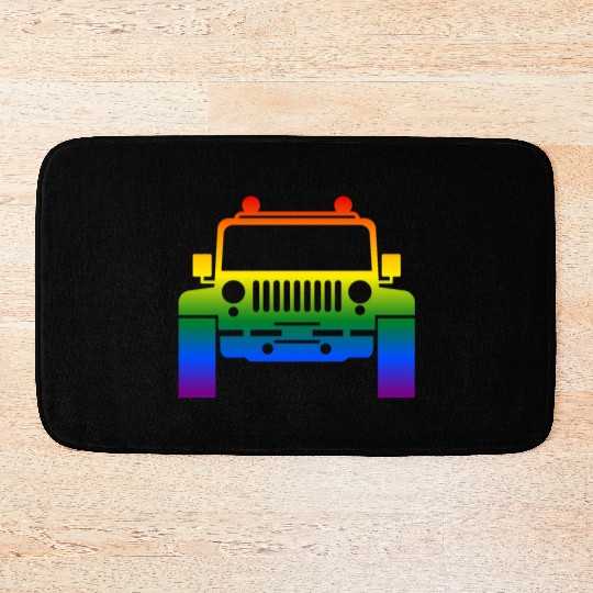 Rainbow Pride Jeeps LGBT Bath Mats