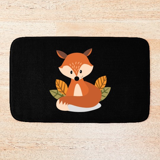 Cute Fox Wine Drinking Lover Party Bath Mats