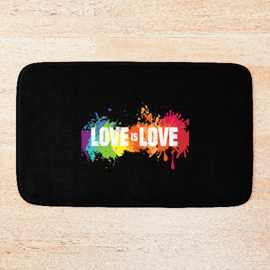 Love is love LGBTQ gay pride Bath Mats