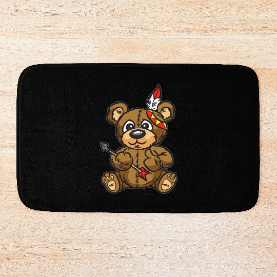 Indian Teddy Bear with Jewelry and Arrow Bath Mats