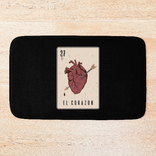 El Corazon Mexican Loteria Bath Mats