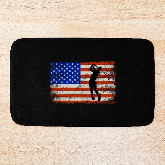 4th of July Golf American Flag Patriotic Bath Mats