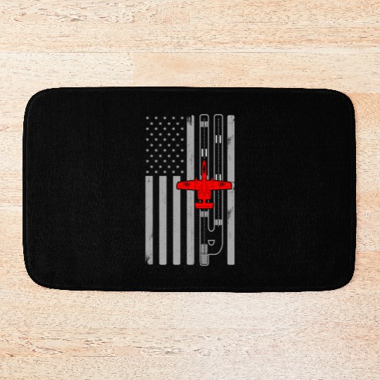 A-10 Warthog American Flag Runway A10 Thunderbird Bath Mats