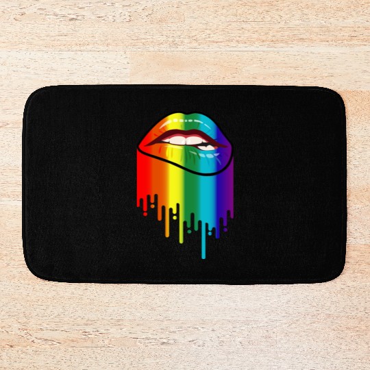 LGBTQ RAINBOW Lip Bite - Lip Bite Rainbow Pride Bath Mats