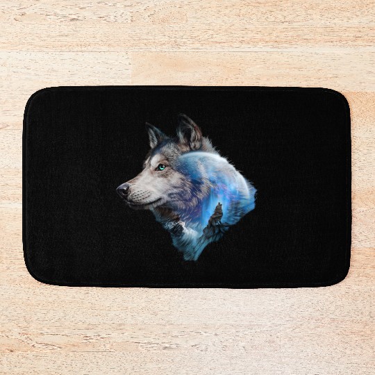 Wolf Moon Forest View Nature Bath Mats