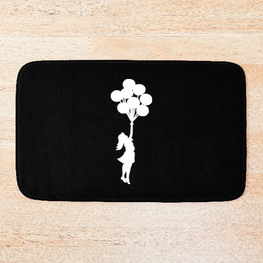 Banksy Girl with balloons. Bath Mats