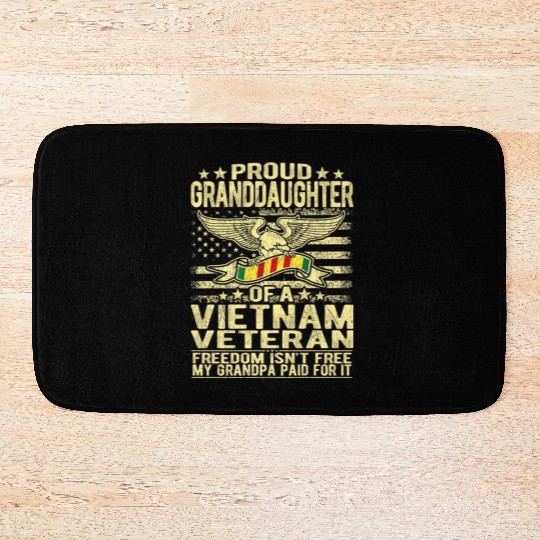 Veteran Gift-Granddaughter Of Vietnam Veteran Us F Bath Mats