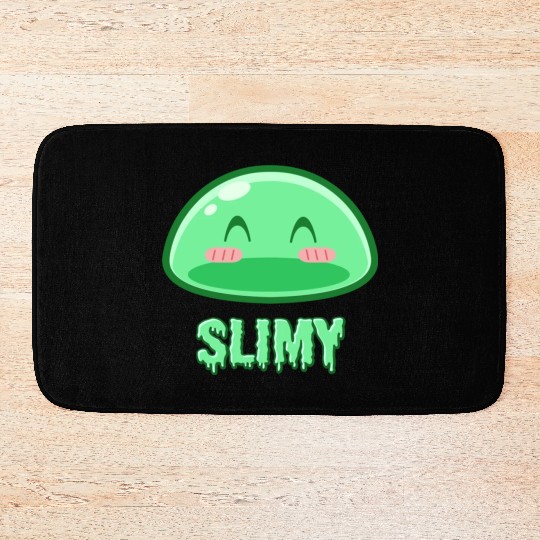 Cute Green Dungeon Slime Monster Weird Anime Bath Mats