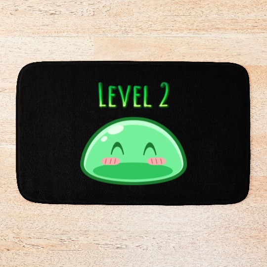 Cute Green Dungeon Slime Monster Weird Anime Bath Mats