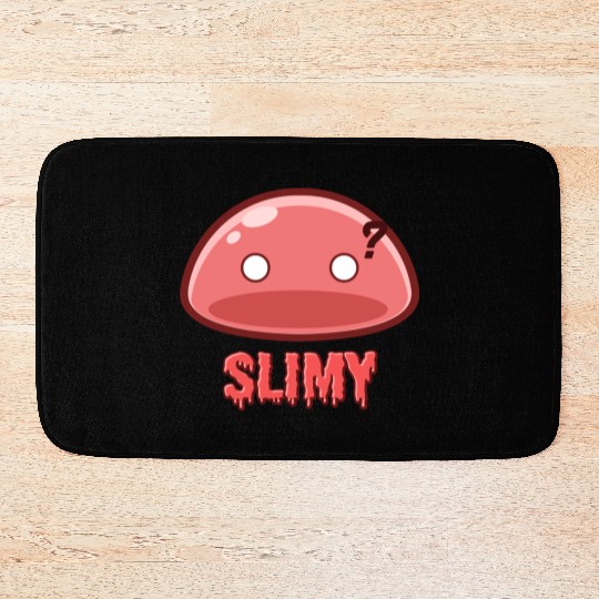 Cute Red Dungeon Slime Monster Weird Anime Bath Mats