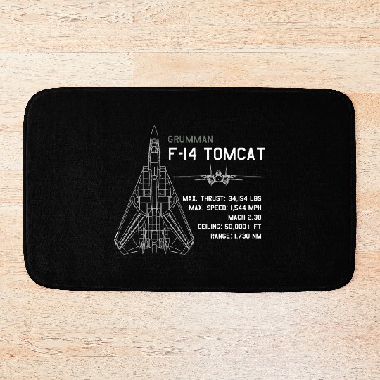 F 14 Tomcat Schematics Bath Mats
