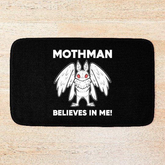 Mothman Believes In Me Bath Mats